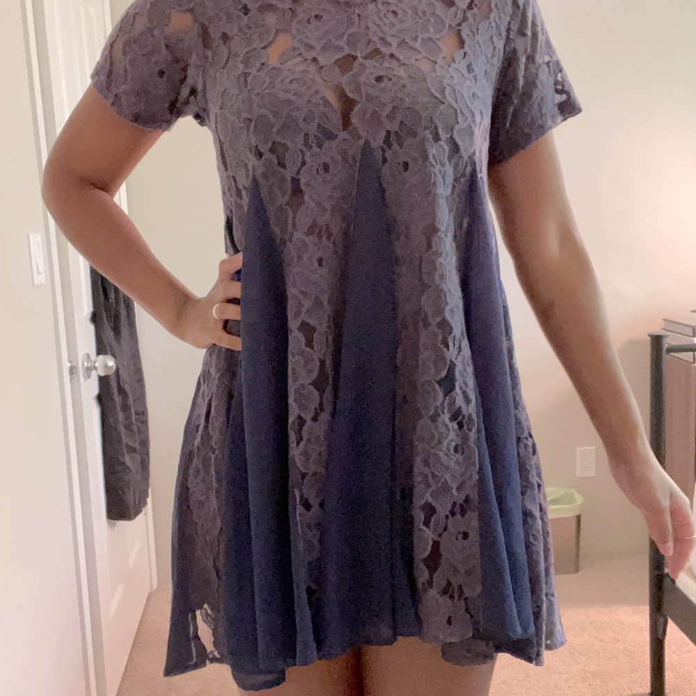 EVIL TWIN lace mini dress with sheer panels